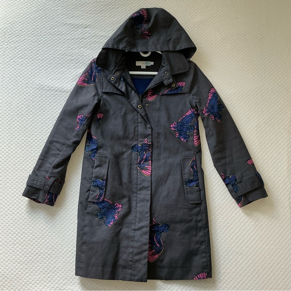 Boden Charcoal Hooded Jacket with Colorful Accents